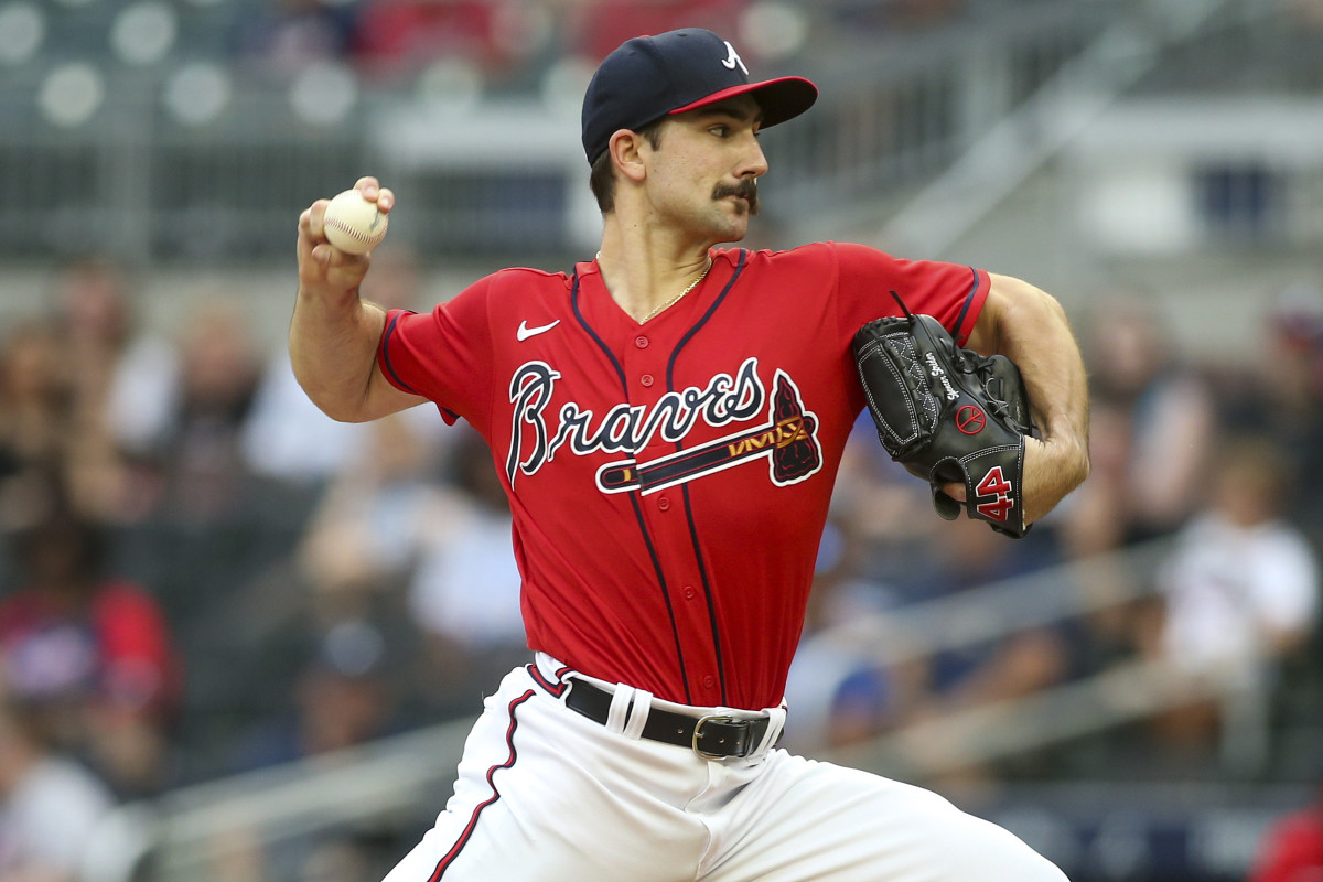 Jun 10, 2022; Atlanta, Georgia, USA; Atlanta Braves starting pitcher Spencer Strider (65) throws against the Pittsburgh Pirates in the first inning at Truist Park. Mandatory Credit: Brett Davis-USA TODAY Sports